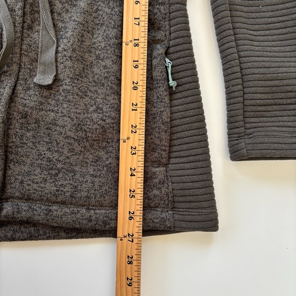 The North Face Gray-Green Fleece Ribbed Hooded Full Zip Jacket Size Medium - Picture 9 of 9